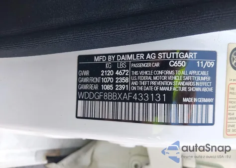 2010 Mercedes-Benz C 300 Luxury 4Matic/Sport 4Matic z USA, uszkodzony, nr VIN WDDGF8BBXAF433131